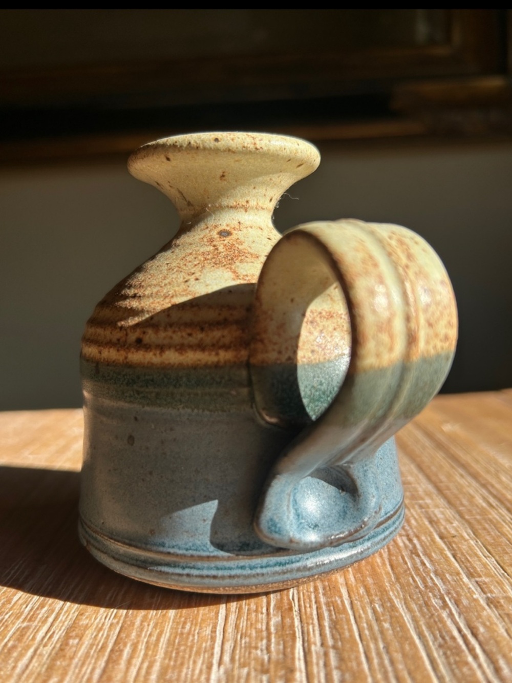 Vintage Stearns Handcraft Stoneware Signed Pitcher Jug Bud Vase